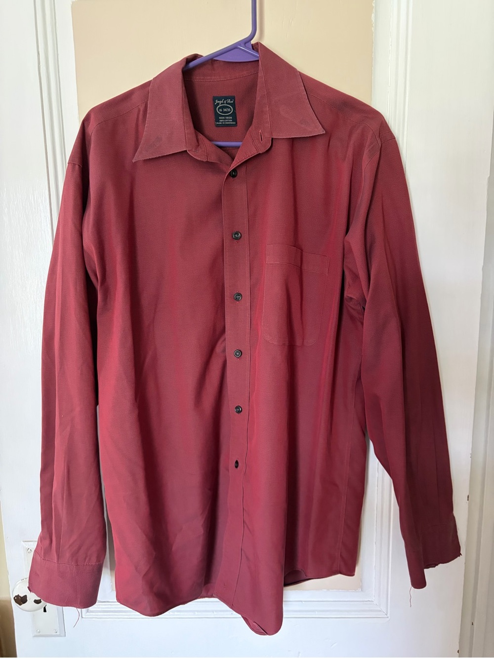 Joseph & Feiss Men's Long-Sleeve Dress Shirt - Wine